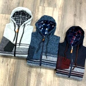 Mens  Polar Fleece Zip Up Jacket Hoodie😎🖤🤍 POINT ZERO